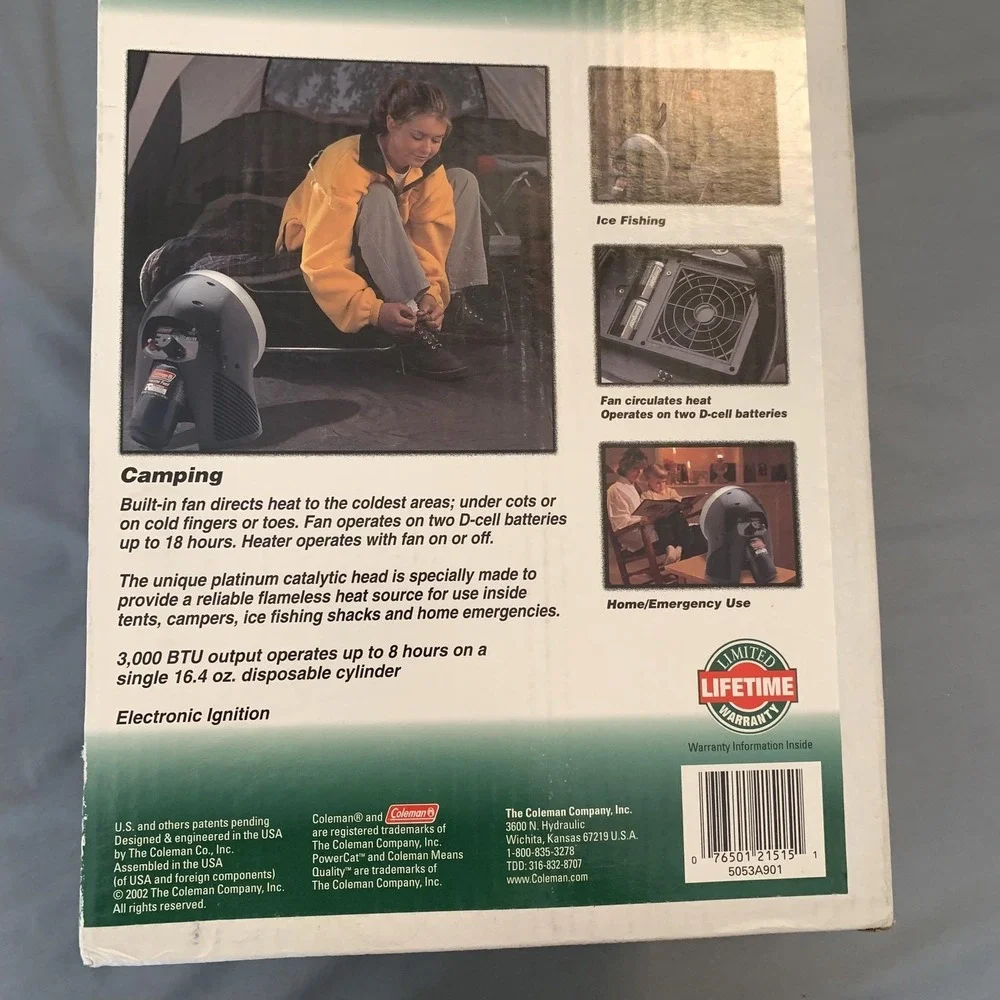 Coleman ProCat Portable Catalytic Space Heater Propane Indoor Black 5053 Camping